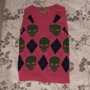 Libertine for Target xs skull & pink argyle vest